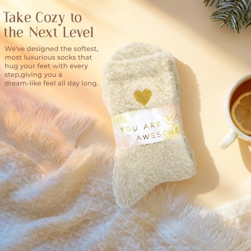 Image of American Trends Fuzzy Socks for Women in Gift Box, Ultra-Soft Cloud Sleep Socks Gifts for Women, Ready to Gift