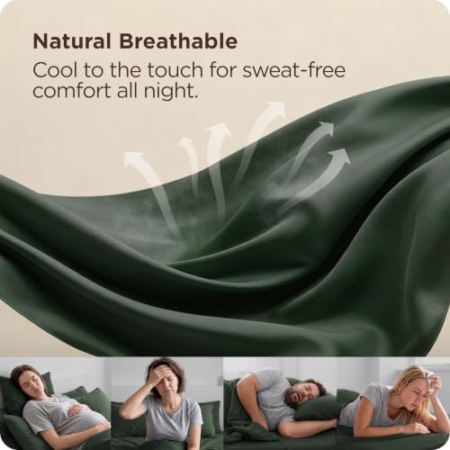 Image of Bedsure PureWoven Full Size Fitted Sheet, 100% Rayon Derived from Bamboo