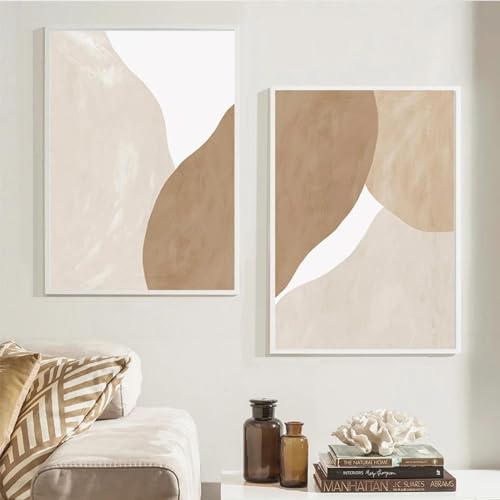 Image abstraite imprimée terre cuite pour réchauffer l'ambiance d'un salon épuré