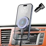 MAGJIEYX für Magsafe Autohalterung mit Ladefunktion, 15W Schnellladen Handyhalterung Auto CD Schlitz mit QC 3.0 Autoladegerät Starke Magnetkraft für iPhone 16 15 14 13 12 Serie Auto Zubehör Schwarz
