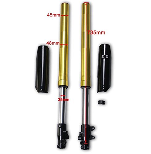 Jcmoto 45 / 48Mm Front Fork Suspension Shocks Absorber End Leg Silder For Dirt Pit Pro Trail Bike | Motocross Upside Down Shocker (Gold) #TOP2