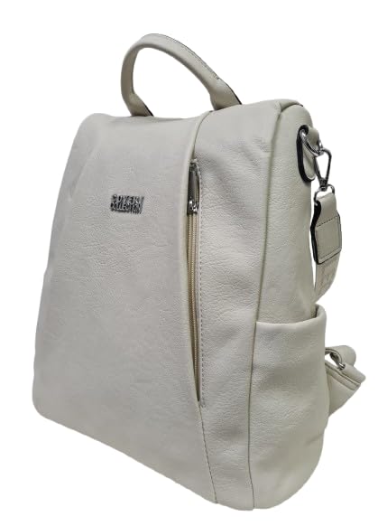 Zaino casual in ecopelle PU sistema antifurto, convertibile in borsa a tracolla con 2 tasche frontali, ideale per il lavoro, l'università... Art.5090-5 Prodotto Originale Coveri