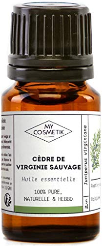 MY COSMETIK   Aceite esencial de cedro silvestre de Virginia   Quimiotipado HEBBD/HECT   100% puro y natural   Fabricado en Francia   10 ml