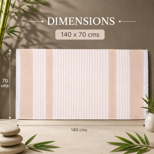 Image of 100% Bamboo Towels for Bath, Ultra Soft Skin-Friendly Travel Towel, Lightweight Quick Dry Bamboo Bath Towel Large Size for Men & Women, Highly Absorbent & Anti-Odour Towels, Ivory