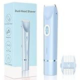 2025 New 2-in-1 Electric Bikini Trimmer for Men - Dual Head Electric Razor,Waterproof Painless Bikini Shaver, Pubic Hair Trimmer for Private Area & Body Hair, Christmas Gifts for Men，Blue