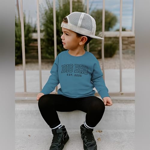 Big Brother Sweatshirt Toddler Baby Boy Embroidery Big Bro Est. 2025 Pullover Crewneck Clothes Announcement Fall Top3