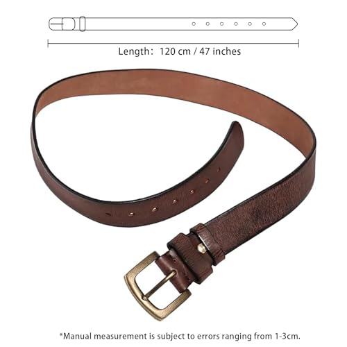 Jack&Chris Genuine Leather Dress Belt for Men 37mm Classic Buckle Casual Belt for Jeans2