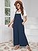 AusLook Plus Size Women's Adjustable Straps Jumpsuits Navy Blue 3X Casual Loose Wide Leg Overalls with Pockets