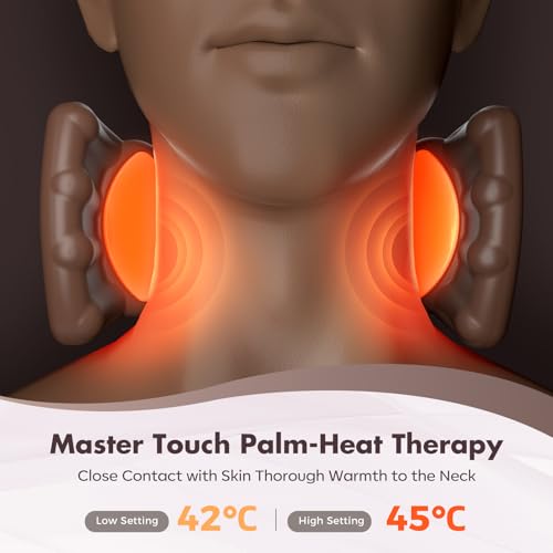 4D Neck Massager,Shoulder Hot Compress Massager, a wireless and portable massager that simulates human hand operation,suitable for relieving neck pain and relaxing muscles,with 3 adjustment modes. - Image 6