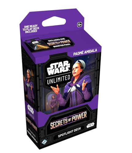 Asmodee Star Wars: Unlimited TCG Secrets of Power Padmé Amidala Spotlight Deck - Pre-Built 50-Card Ready-to-Play Deck with Booster Pack, Ages 12+, 2+ Players, 20 Minute Playtime