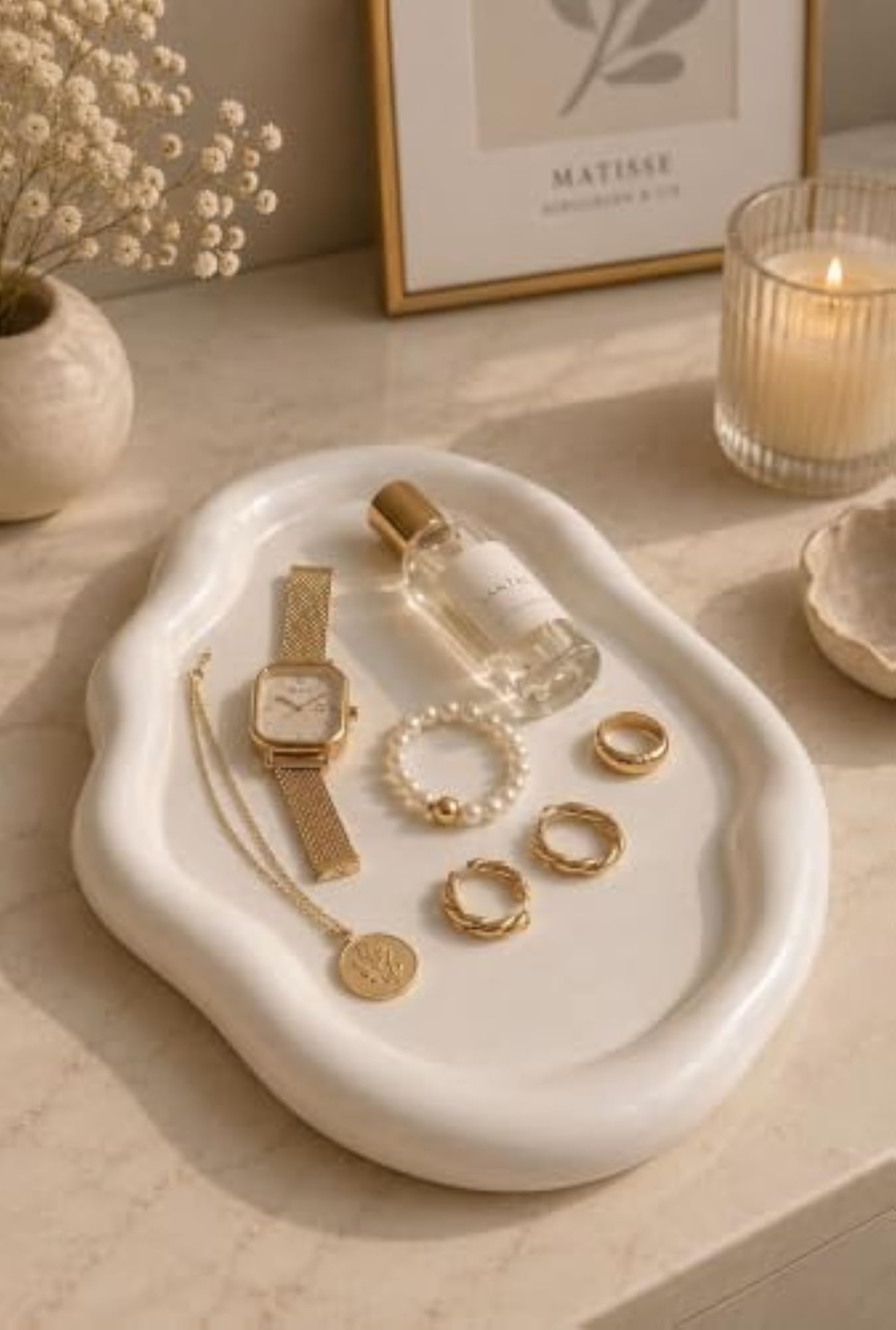 Handmade Concrete Trinket Tray Cloud Shape