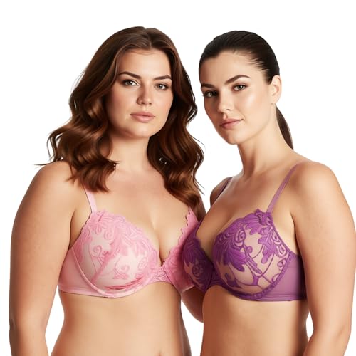Soutien-gorge push-up avec armatures Curve Muse pour femme 100C lot de 2