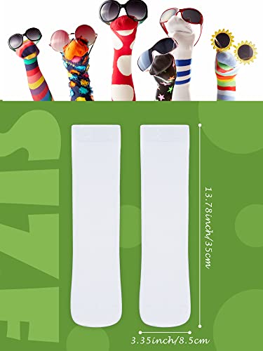 6 Pairs Blank White Sublimation Socks 13.7 Inches Polyester Printable Athletic Unisex Sports Crew Socks for Present DIY Personalized Women Men, Size 9-123