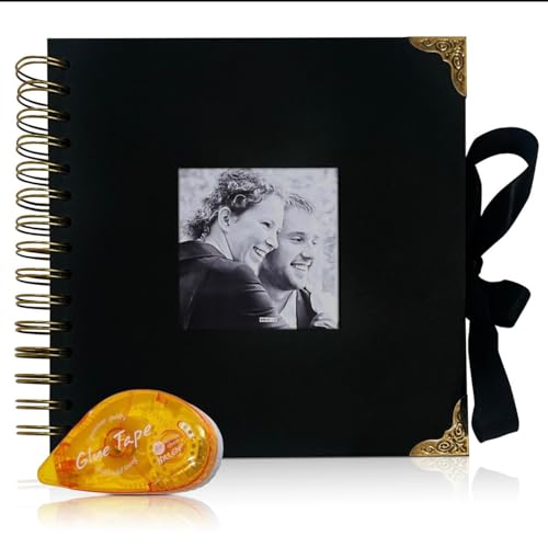 Scrapbook with strong tape that keeps it secure. A durable picture album and family photo album designed as a picture book for photos, perfect for safeguarding memories.