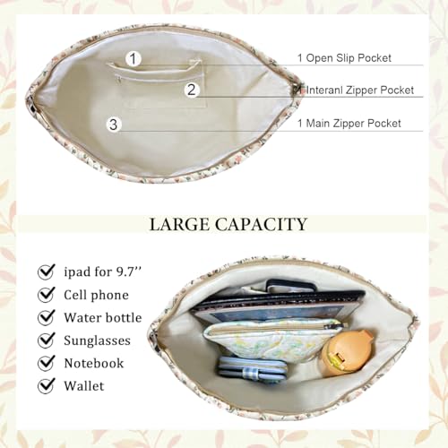 Image of Sunwel Fashion Top Zipper Floral Quilted Bag Small Tote Bag for Women