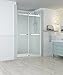 Aston SDR977EZ-SS-60-10 Rivage 56" to 60" x 76" Frameless Double-Bypass Sliding Shower Door with StarCast Clear Glass, Brushed Stainless Steel