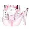 Accentra Marble badset, cadeauset in prachtige roze pumps, 4-delig, beautyset, verzorgingsset, doucheset voor een…