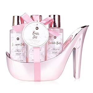 Accentra Marble badset, cadeauset in prachtige roze pumps, 4-delig, beautyset, verzorgingsset, doucheset voor een…