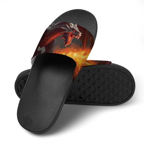 Dragon and Human War Non Slip Slides Sandals for Women Men Quick Drying Shower Shoes for Bathroom Pool Beach4