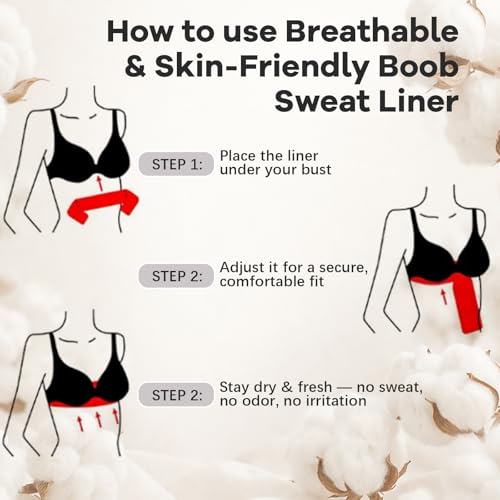 Image of Boyiee 16 Pcs Cotton Bra Liners 3 Layer Reusable Boob Towel Under Breast Sweat Absorber Pads for Woman