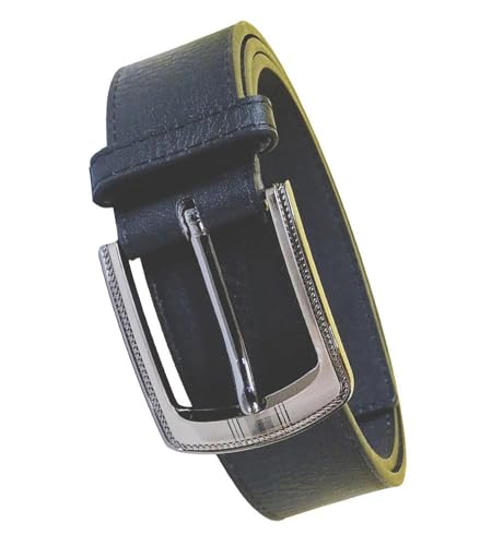 SAMUEL Large Buckle Bonded Leather Belt For Men in Black – 3.9 cm Width, 32-42 Inch2