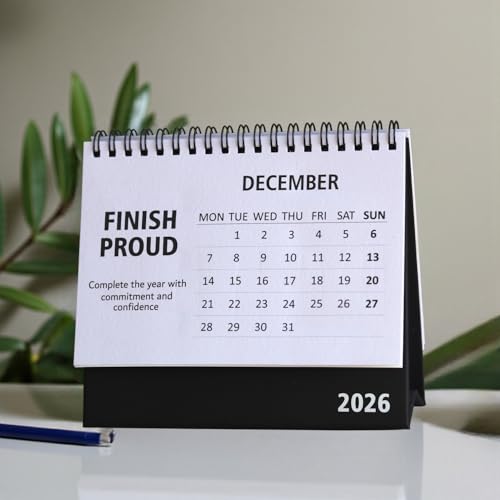 Image of INNAXA Desk Calendar 2026 Landscape 4.6 x 6.5 inch Handmade Recycled paper. Motivational