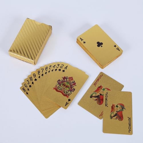 Abaodam Goldene Spielkarten Glänzende Pokerkarten Aus Plastik Wasserfeste Karten Für Unterhaltung Poker Kreative Spielkarten Für Zuhause Und Bar – Bild 4