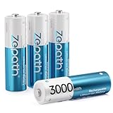 Zepath 単三 充電池 充電式単三リチウム電池 1.5V 3000mWh充電池 1600 回以上循環使用可能 超長持続時間 自然放電抑制 (3000充電池４本)