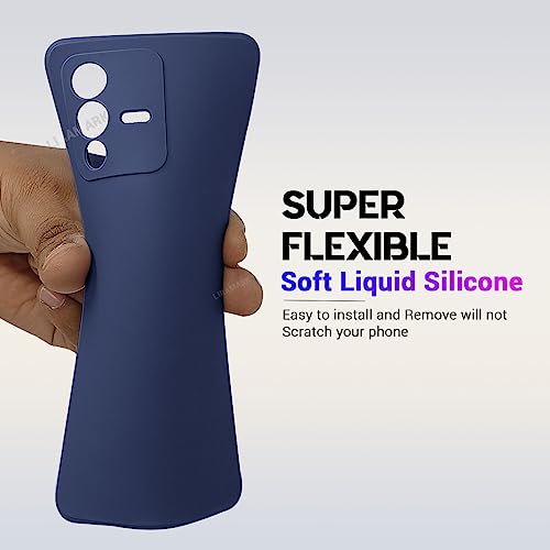 Image of LIRAMARK Silicone Soft Back Cover Case for V23 Pro (5G) / Vivo S12 Pro (5G) (Silicone Blue)