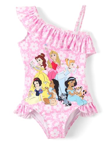 Image of Disney Stitch Frozen Marvel Minnie Mouse Girls Swimsuits Ruffle One Piece Bathing Suits UPF 50 Swimwear Quick Dry Size 2-13Y