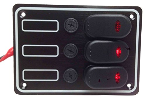 pactrade Marine Barco 3 Gang Auto Fusible a Prueba de Salpicaduras Interruptor Panel con LED ODM