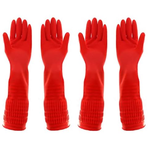 HYX Heavy Duty Rubber Gloves with Long Cuffs Cover