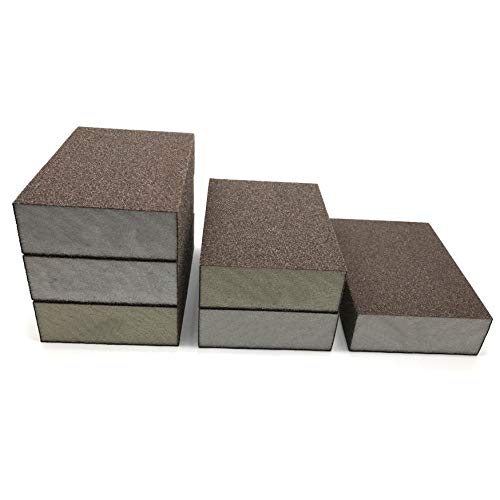 6Pcs Sanding Sponge Block, 60/80/120 Grit Sanding Pad, Washable and Reusable Sandpaper Foam Polishing Abrasive Sander Tool