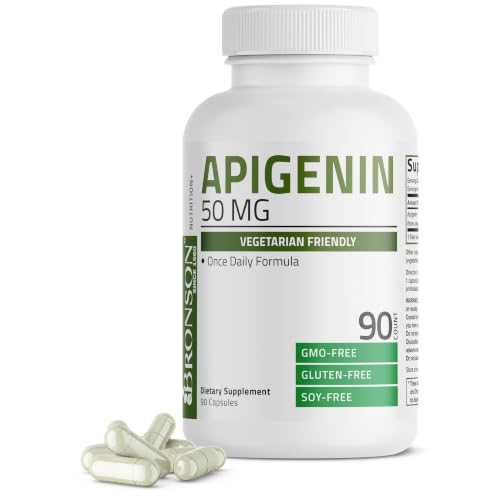 Bronson Apigenin 50mg Apium Graveolens Once Daily Formula 90 Vegetarian Capsules