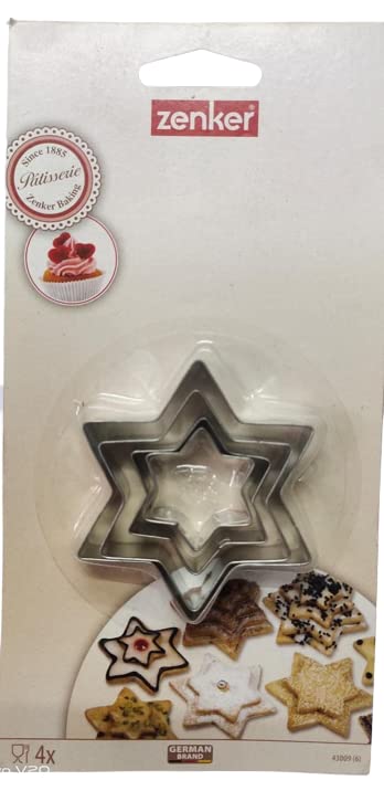 Kitchen Mania Traders Star Cookie Cutter Set-4 pcs Stainless Steel Four -Pointed Star Biscuit Molds Fondant Cake Cookie Cutter Set Pastry Mold-for 3D Christmas Tree/linzer Cookies__ Pack of 1