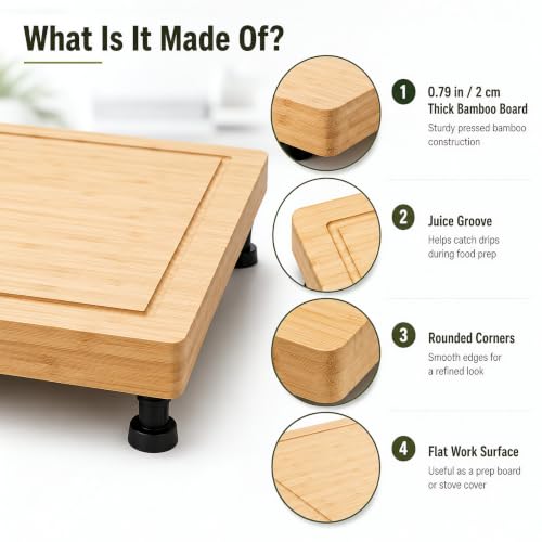 Nowdowin RV Stove Top Cover, Bamboo, 19.5'' W x 16.9'' D (49.5 x 43 cm) by Nowdowin - Used condition - Image 4