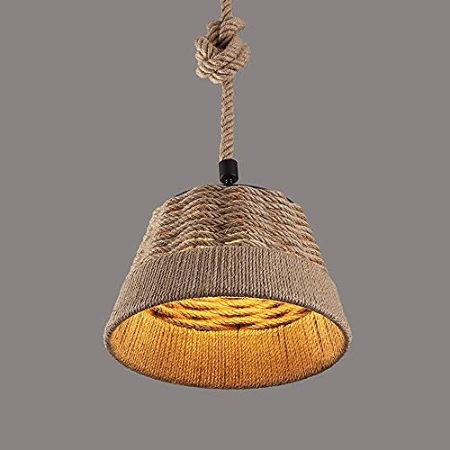 Suspension corde de chanvre pour éclairage de table à manger