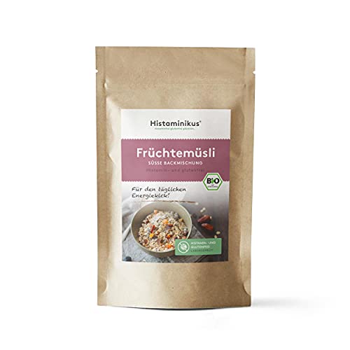 Histaminikus Früchtemüsli, zuckerfreies Bio Müsli ohne Zusatzstoffe (375g), histaminfrei, glutenfrei, vegan und ohne Nüsse, naturbelassen und geeignet bei Histaminintoleranz Cover