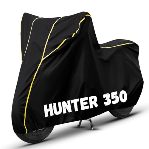 Image of Bike Cover for Hunter 350 100% Waterproof, Dustproof & Scratch Resistant| Fully Bottom Elastic UV Resistant Heavy Duty Body Cover | All Weather Outdoor Use