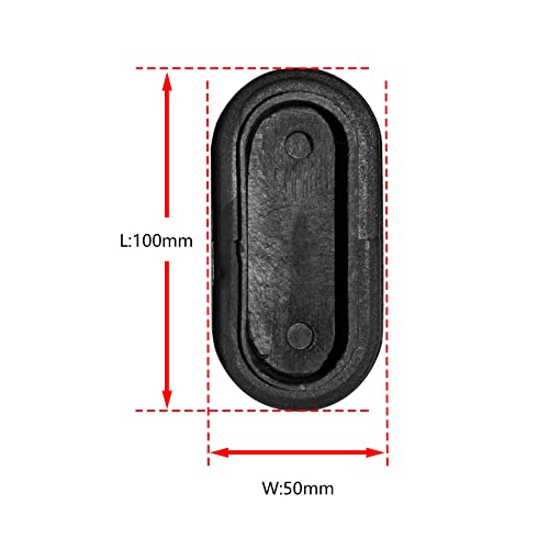 Image of Flyshop 50 x 100 mm, 2 inch x 4 inch OD Black Durable Plastic Plugs Tubing End Caps Oval Chair Glide Inserts 8 Pack