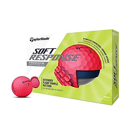 TaylorMade Soft Response Golfball, Unisex-Erwachsene, Soft Response Golf Balls, rot