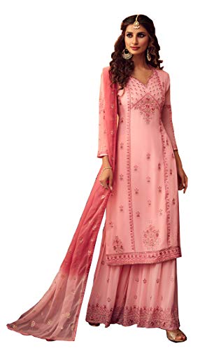 Delisa Party wear Indian/Pakistani Womens wear Anarkali Suit KV (SMALL-38, Pink)