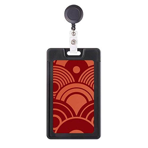 Porte-badge rétractable avec enrouleur robuste et motif japonais zen