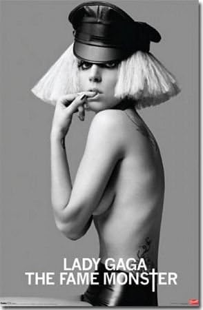 Lady Gaga Black and White Poster