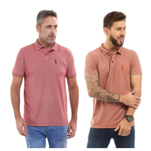 Kit 2 Camisas Polo Masculina Piquet com Viscose John Pull
