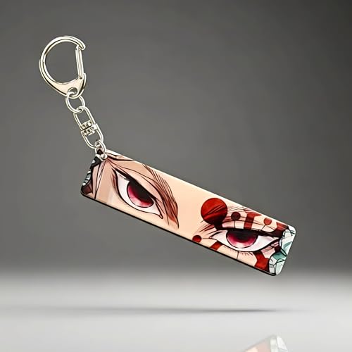 Image of Dem-on Slayer Anime Acrylic Glowing Eyes Keychain | Luminous Eye Glow Key Ring | Premium Otaku Accessory for Bags, Bikes, Cars, Backpacks & Key Holder