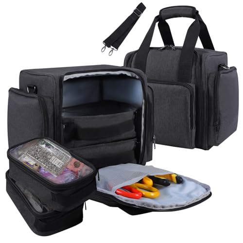 LOTCAIN Bolsa organizadora de artesanato para armazenamento de arte, bolsa de costura com vários bolsos para organizadores e armazenamento de artesanato