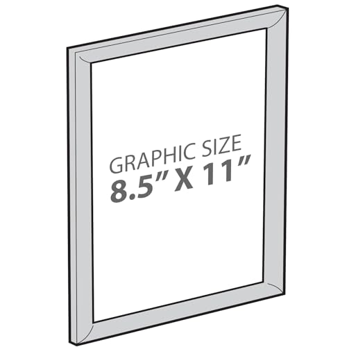 Azar Displays 300336-SLV-4PK Wandhalterung, Kunststoff, Schnapprahmen, 21,6 x 27,9 cm, Hoch-/Querformat, 4 Stück