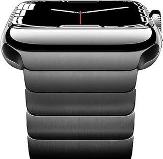 سوار شبكة من في فولت متوافق مع ساعة آبل ووتش الترا وسيريز 8 و7 و6 و5 و4 و3 و2 و1 مصنوع من الستانلس ستيل للجنسين مقاس 12-19 سم