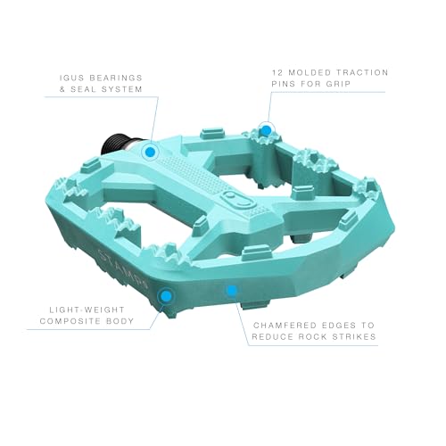 image for Crankbrothers Stamp 0 Flat Pedals for MTB & BMX Bikes, Lightweight Com